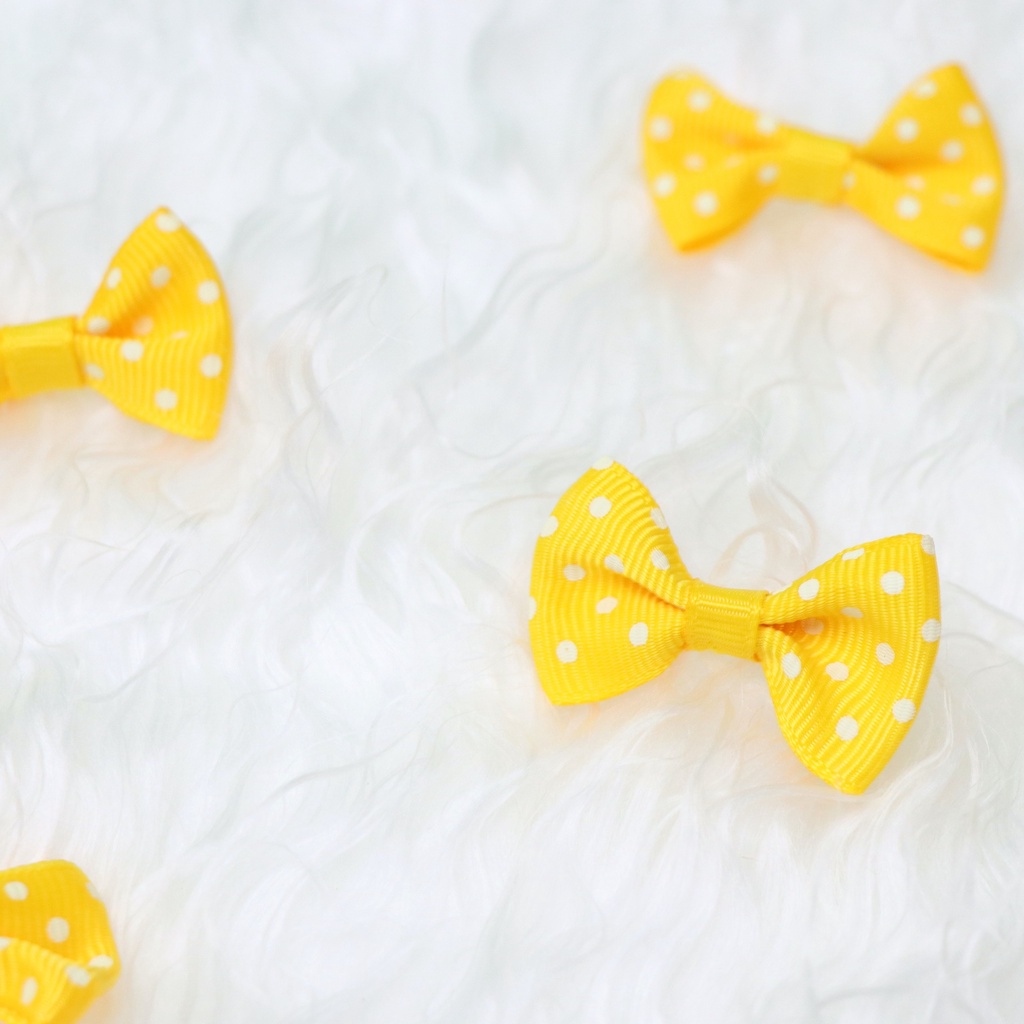 Set 20 Nơ Nhí Chấm Bi Trắng Giáng Sinh Trang Trí Noel