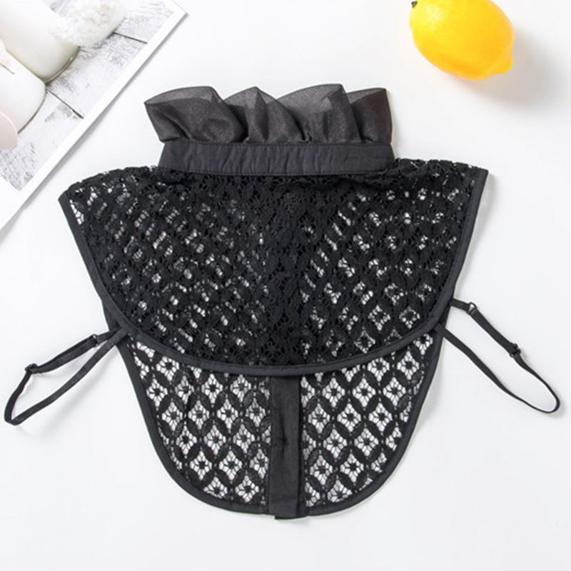 Áo Ren Cổ Cao Phối Bèo Nhún Giả Cổ Đứng Thanh Lịch Có Thể Tháo Rời Cho Nữ