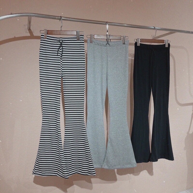 Quần ống loe ống Loe hack dáng lưng cao, thun mềm co giãn tốt, hack dáng siêu cao 3 màu