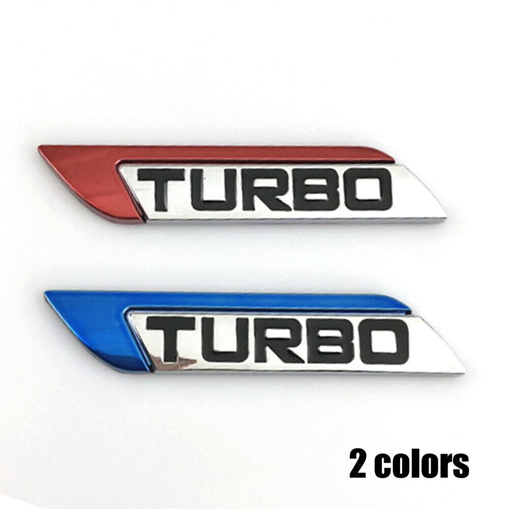 1 Miếng Dán Trang Trí Thân Xe Hơi Hình Biểu Tượng Turbo 3D Màu Đỏ Bằng Kim Loại