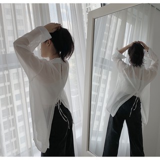 áo sơ mi basic lưng xẻ buộc nơ SA330 1994closet