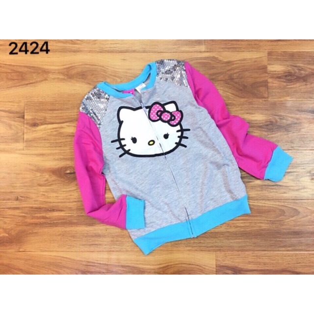 Áo khoác nỉ mỏng Hello kitty bé gái ( 4 - 10T)