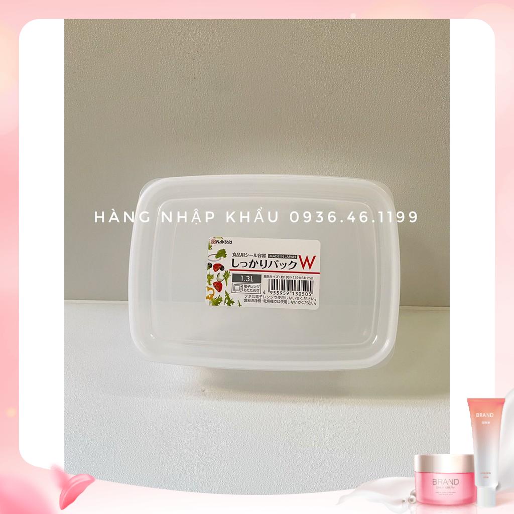 Hộp nhựa cao cấp Nhật bản 1300ml có nắp bảo quản đồ ăn Nakaya Nhật chịu được nhiệt