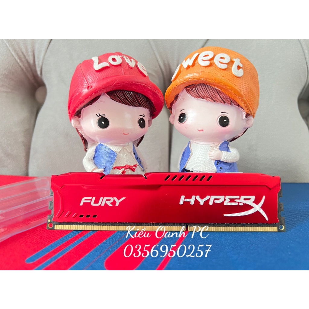 Ram PC - Ram máy tính bàn Kingston HyperX Fury Red 8GB (1x8GB) DDR3 Bus 1600Mhz có tản - Mới Bảo hành 36 Tháng (1 đổi 1)