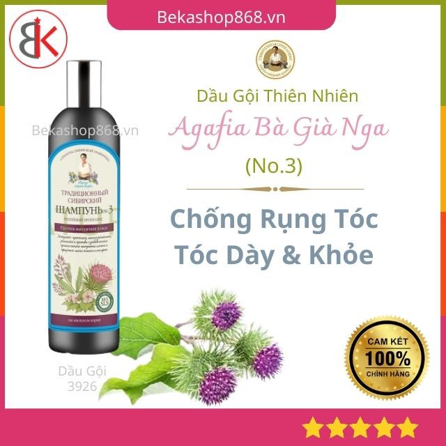 [Thiên Nhiên] Dầu Gội - Xả Agafia No.3 Chống Rụng Tóc Chẻ Ngọn, Làm Cho Tóc Dày Khỏe Keo Ong Cây Ngưu Bàng 550ml