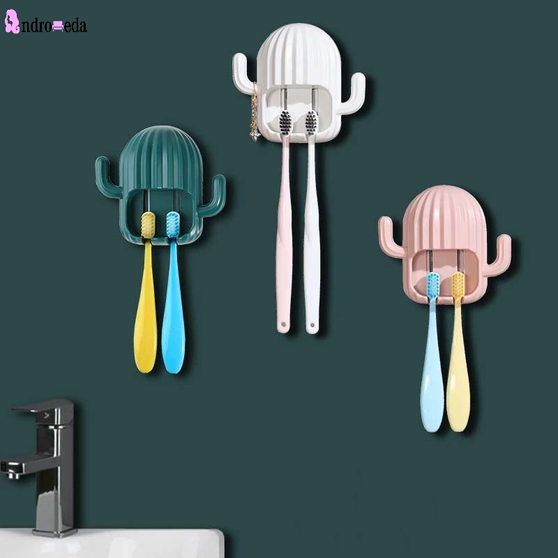 Giá Đỡ Bàn Chải Đánh Răng Gắn Tường Hình Cây Xương Rồng Bằng Nhựa Chống Thấm Nước Tiện Dụng Cho Nhà Tắm
