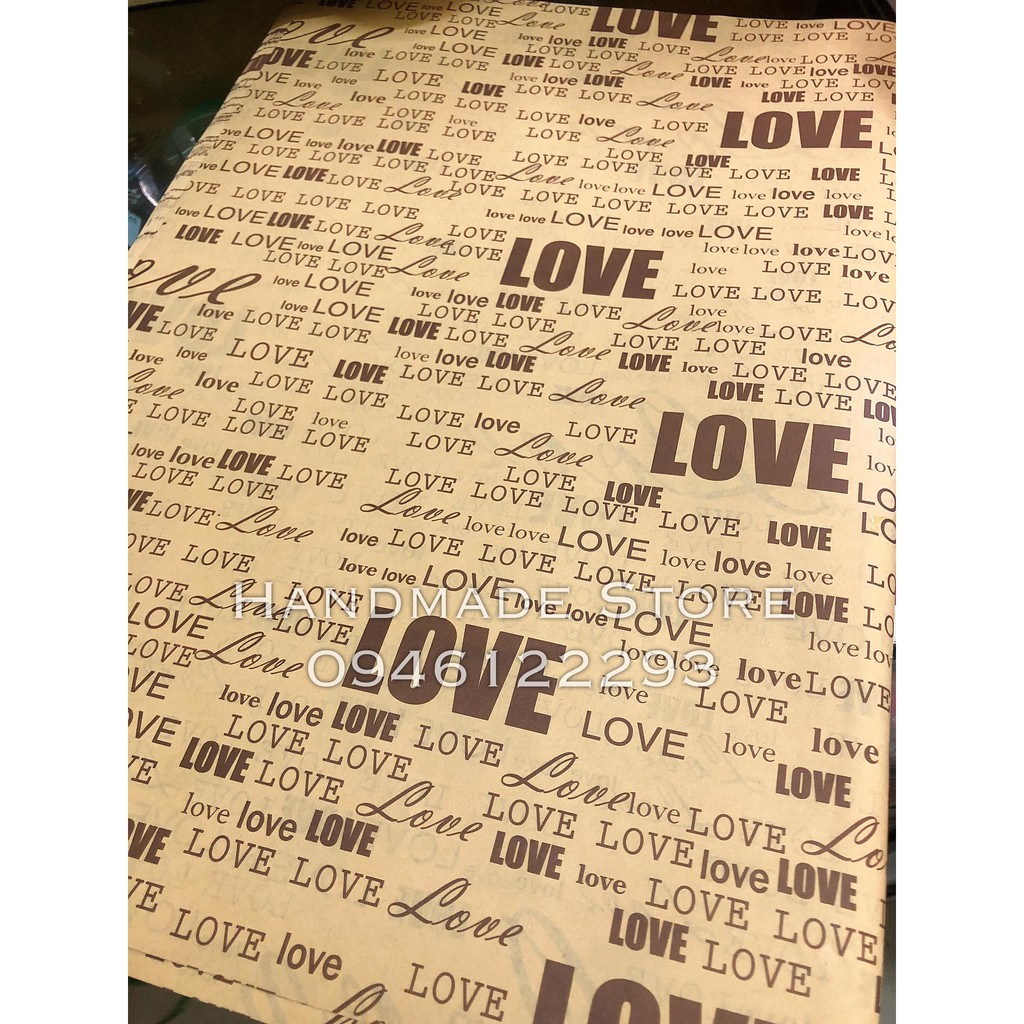 Giấy báo gói quà Love