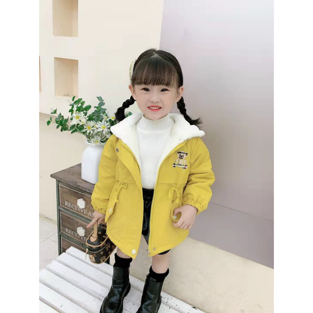 Áo khoác cho bé gái , áo parka lót lông siêu ấm, hàng Quảng Châu cao cấp - Bắp Bơ Kids