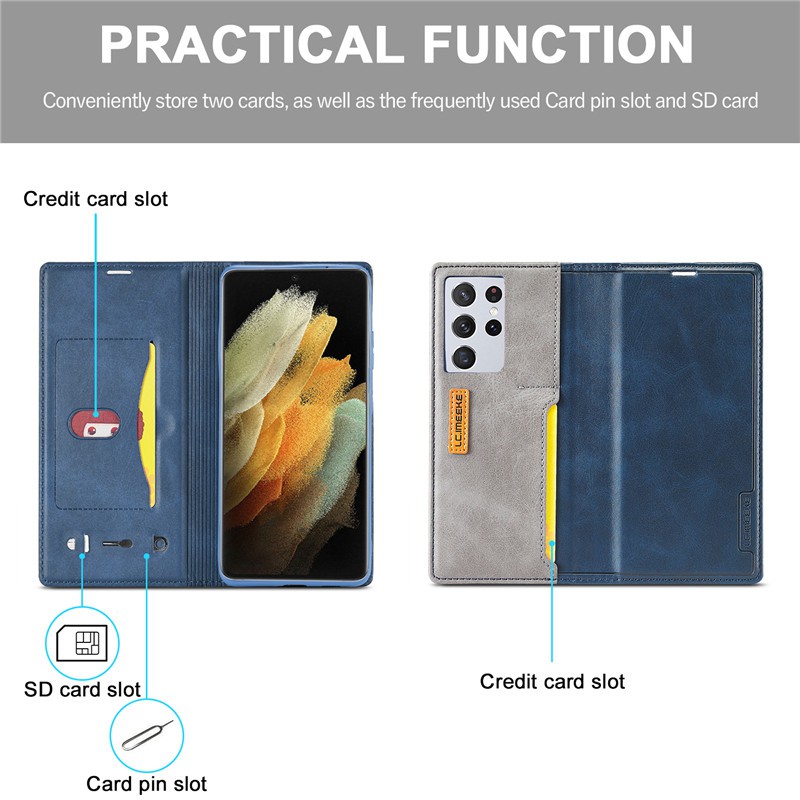 Bao Da Nắp Gập Có Ngăn Đựng Thẻ Hít Nam Châm Cho Galaxy Galaxy S21 Ultra S21+ Plus SS21 5G | BigBuy360 - bigbuy360.vn