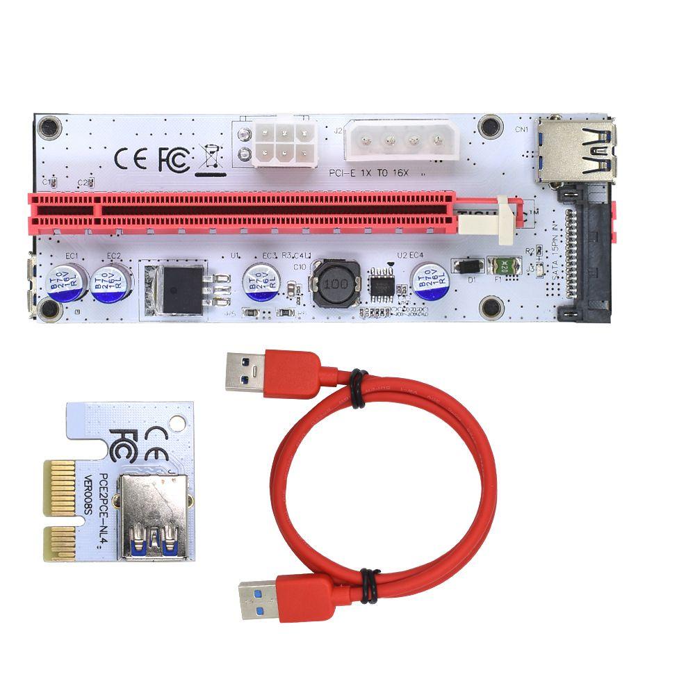 BEBETTERM Card Mở Rộng PCIE SATA 1X Sang 16X