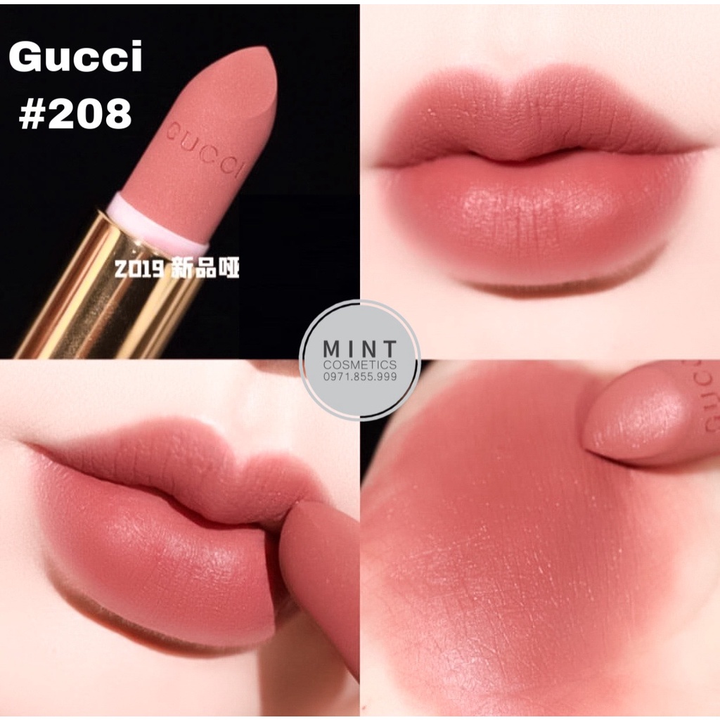 Son Gucci Rouge À Lèvres Matte Lipstick 3.5G, Gucci Rouge de Beauté Brillant Glow &amp; Care Shine Full Size Chính hãng