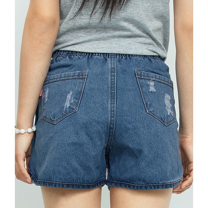 Quần đùi JEAN nữ cao cấp lưng thung ống rộng jean có độ co giãn dày dặn (Có ảnh và clip thật) | BigBuy360 - bigbuy360.vn