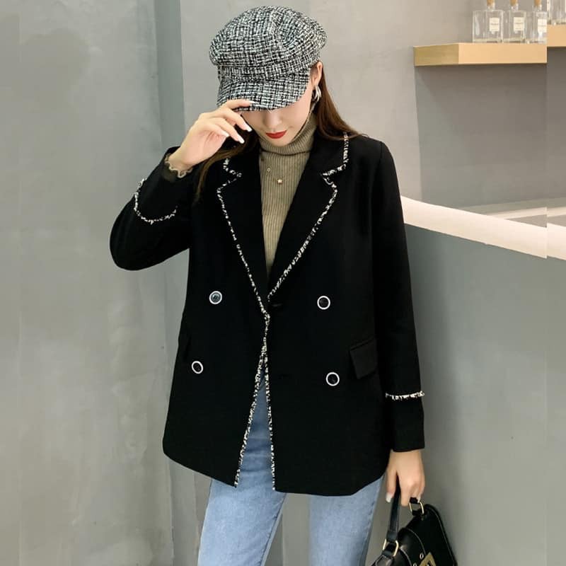 Áo Blazer 🦋FREESHIP🦋 Áo blazer đen viền kim tuyến lấp lánh