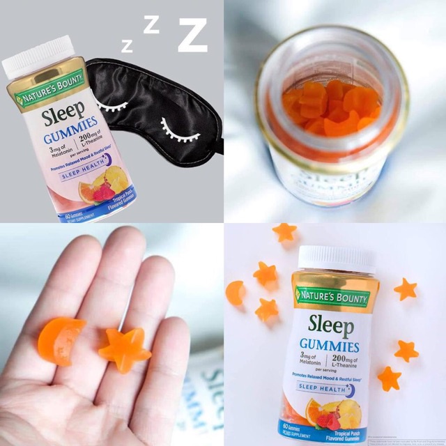 [HÀNG MỸ] Kẹo Dẻo Nature’s Bounty Sleep Gummies 3mg Melatonin Hỗ Trợ Giấc Ngủ 60 viên [SeeMe beauty]