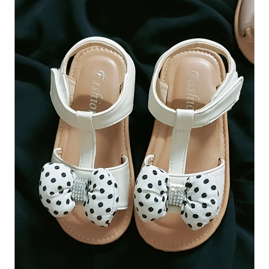 Giày Sandal Họa Tiết Nơ Chấm Bi Thời Trang Mùa Hè Phong Cách Hàn Quốc Hàng Mới