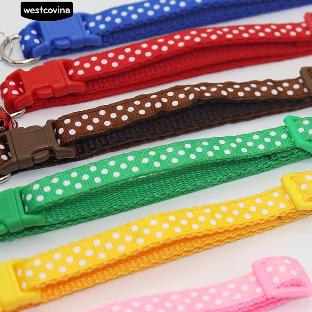 Vòng đeo cổ họa tiết chấm bi có chuông xinh xắn dành cho thú cưng