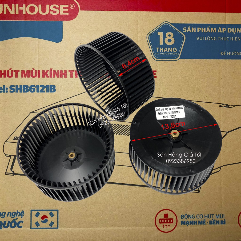 Cánh quạt máy hút mùi Sunhouse SHB6118W/6118B/6118I