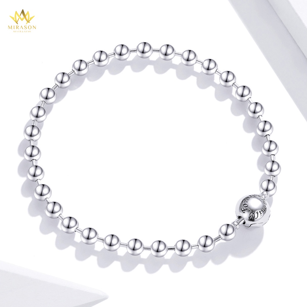 Lắc Tay Bạc MIRASON Bi Trơn Basic Unisex Cá Tính MLT069 - Lắc Tay Nam Nữ Bạc 925 Cao Cấp