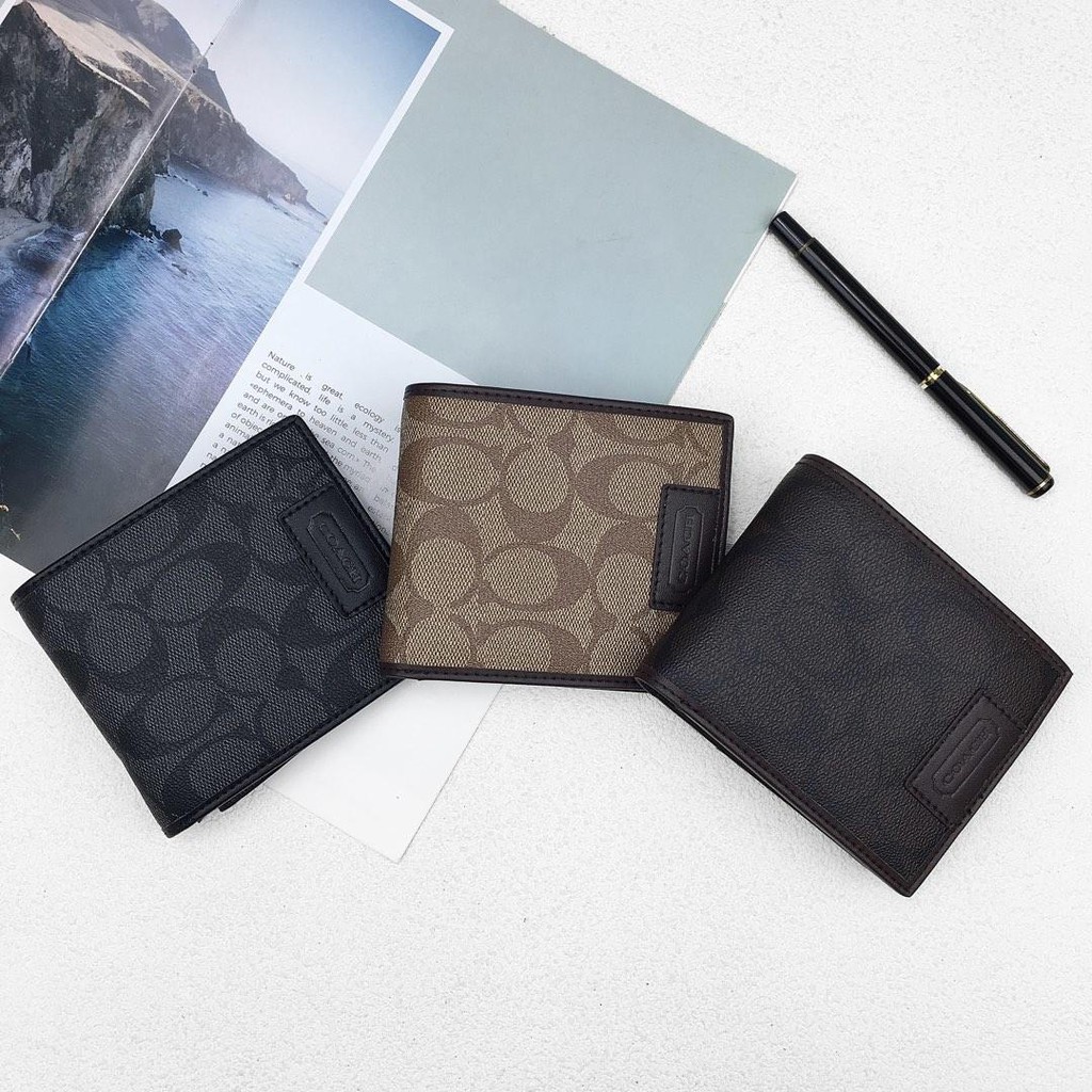 Ví nam Coach 74736 chất da bò kèm móc khoá và ví thẻ có hộp đựng