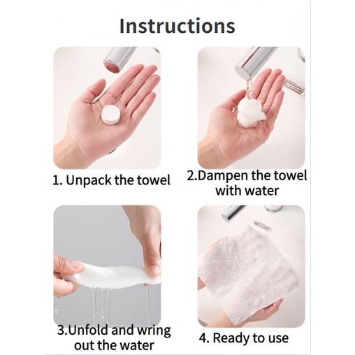 Khăn mặt dạng nén bằng vải không dệt kích thước