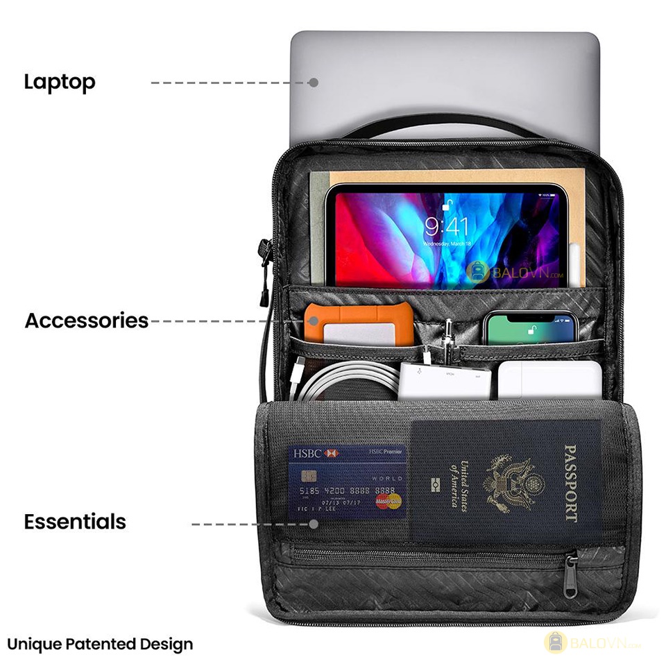 Túi đeo chéo Tomtoc H14 Urban Codura Shoulder Bags For Macbook 13"14", Ultrabook 13"