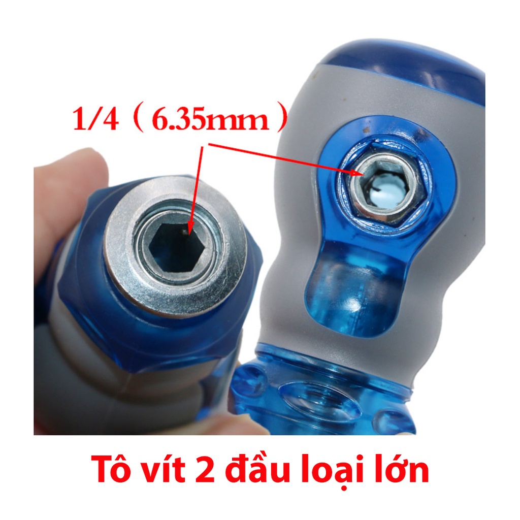 Tô vít 2 đầu loại lớn, 1 đầu 2 cạnh, 1 đầu 4 cạnh