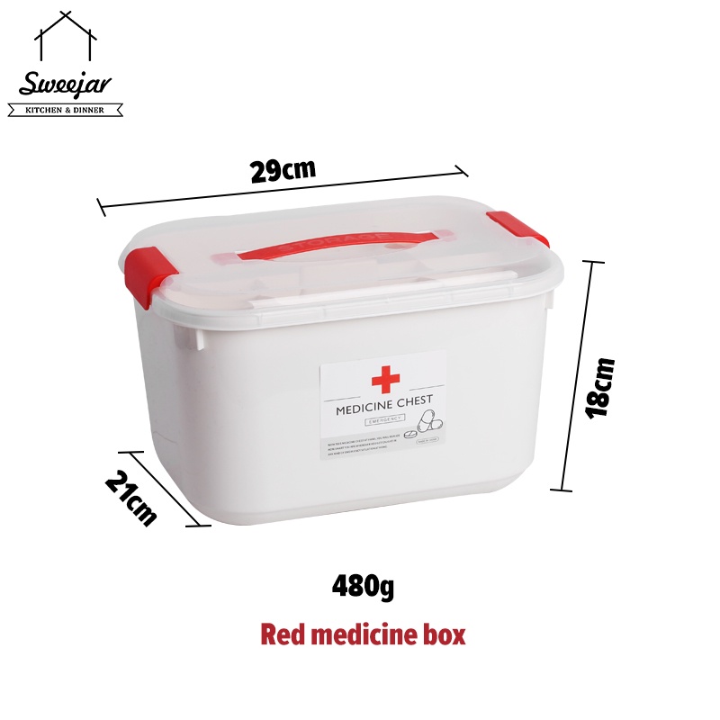 SWEEJAR Hộp đựng thuốc 2 lớp sức chứa lớn tiện dụng tùy chọn màu sắc