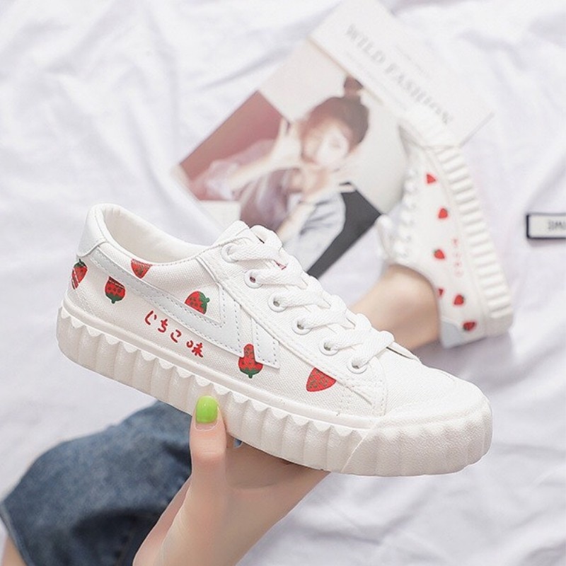 Giày Ulzzang Nữ DVT06 In Hình Cute Dễ Thương Kiểu Dáng Hàn Quốc New