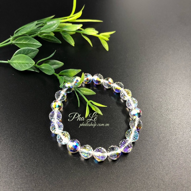 Vòng Tay Pha Lê Tròn Dát Nhiễn S08mm Trắng Được Thiết Kế Từ Pha Lê Swarovski