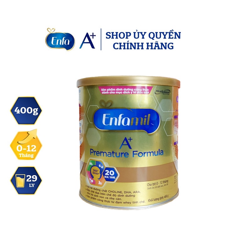 Sữa Bột Enfamil Enfalac A+ Premature Formula Hộp 400g (Dành cho trẻ sinh non, thiếu tháng, nhẹ cân)