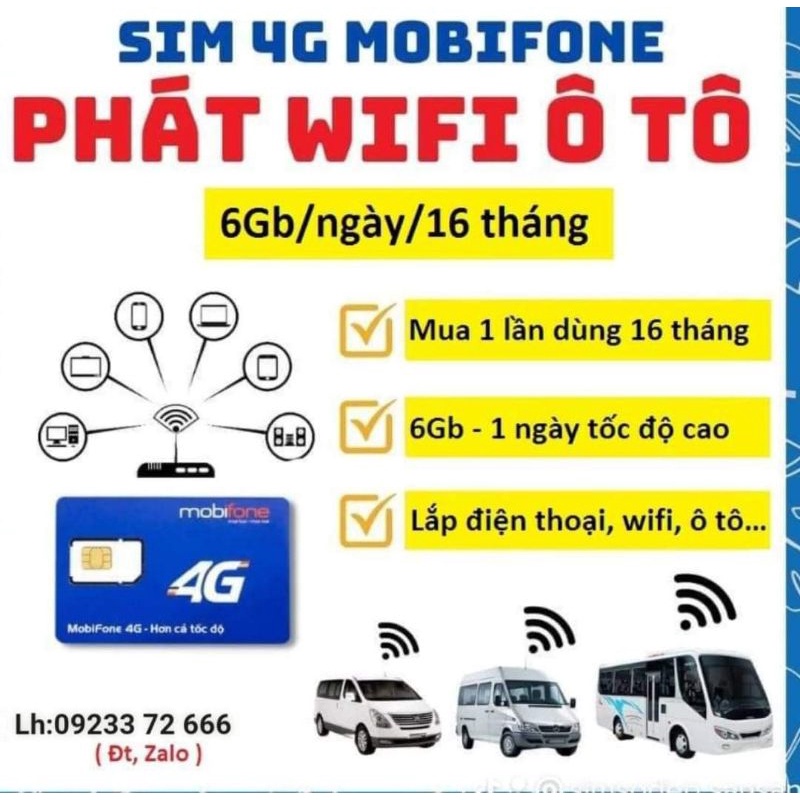 Sim MobiFone Data 4G sẵn gói 12max90 có 06GB/ngày dùng trọn gói cả 16 tháng