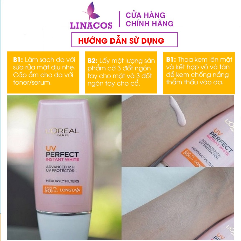 Kem Chống Nắng Loreal UV Perfect SPF 50+ PA++++ Bào Vệ & Dưỡng Da Toàn Diện ( 30ml ) LINACOS