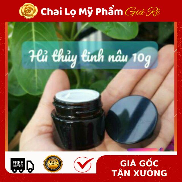 Hủ Đựng Kem ❤ RẺ VÔ ĐỊCH ❤ Hũ chiết kem thủy tinh nâu 5g,10g,15g,20g , Hũ đựng kem , phụ kiện du lịch