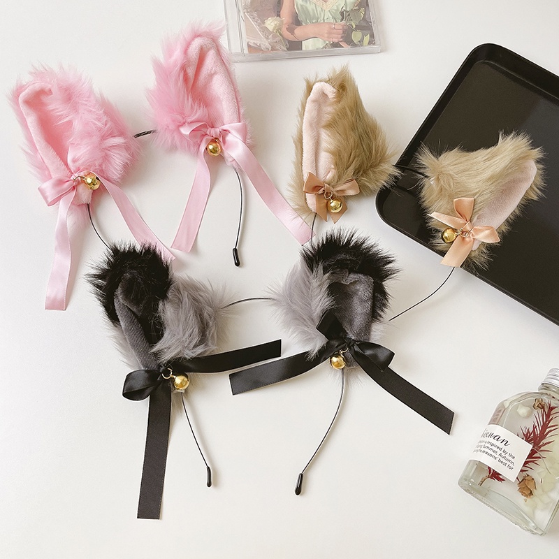 Băng Đô Tai Mèo Đính Chuông Dễ Thương