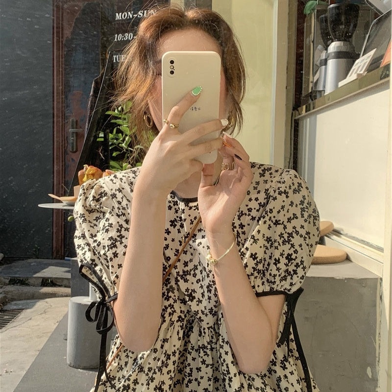 Đầm Dài Dáng Rộng In Hoa Phong Cách Pháp Thời Trang Mùa Hè Cho Nữ