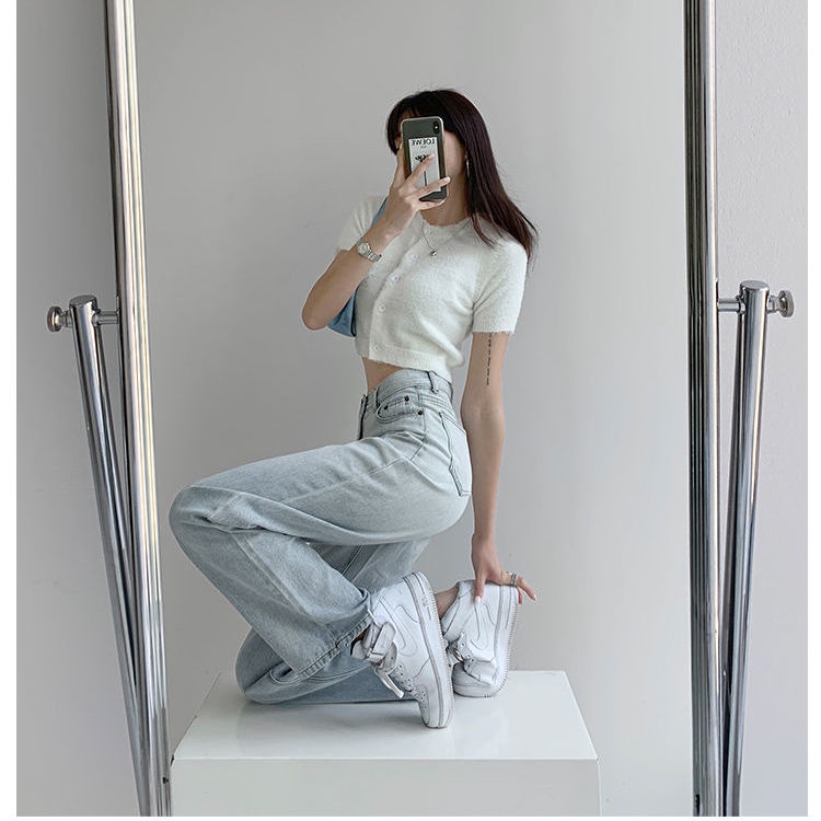 Quần Jeans Dài Ống Rộng Thời Trang Dành Cho Nữ