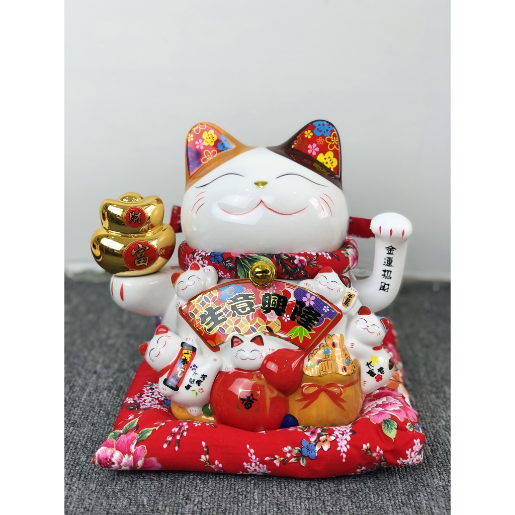[HCM ] Mèo Thần Tài Phú Quý - Gốm sứ Nhật cao cấp - 22cm
