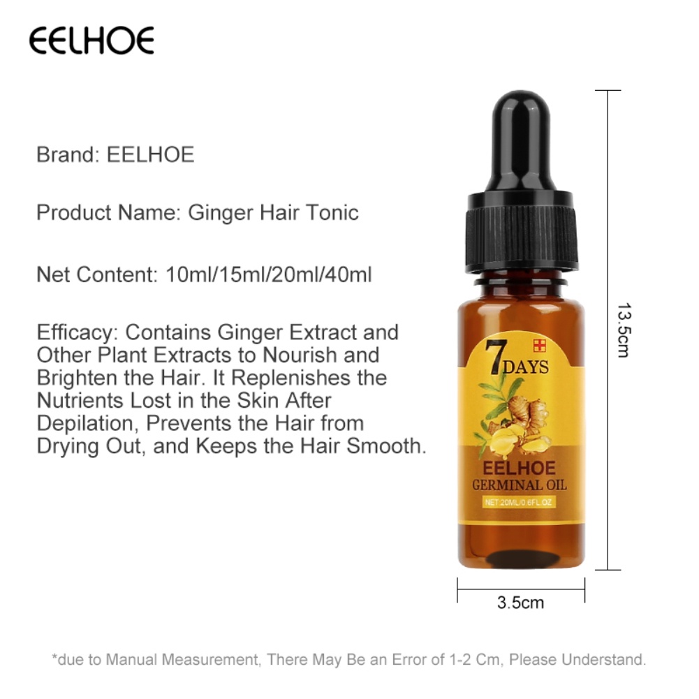 10/20/40ml Chất Lỏng Mọc Tóc Nhanh Trong 7 Ngày Hiệu Quả Thực Vật Gừng Tự Nhiên Sửa Chữa Rụng Tóc Mỹ Phẩm Mọc Tóc Hư Tổn.
