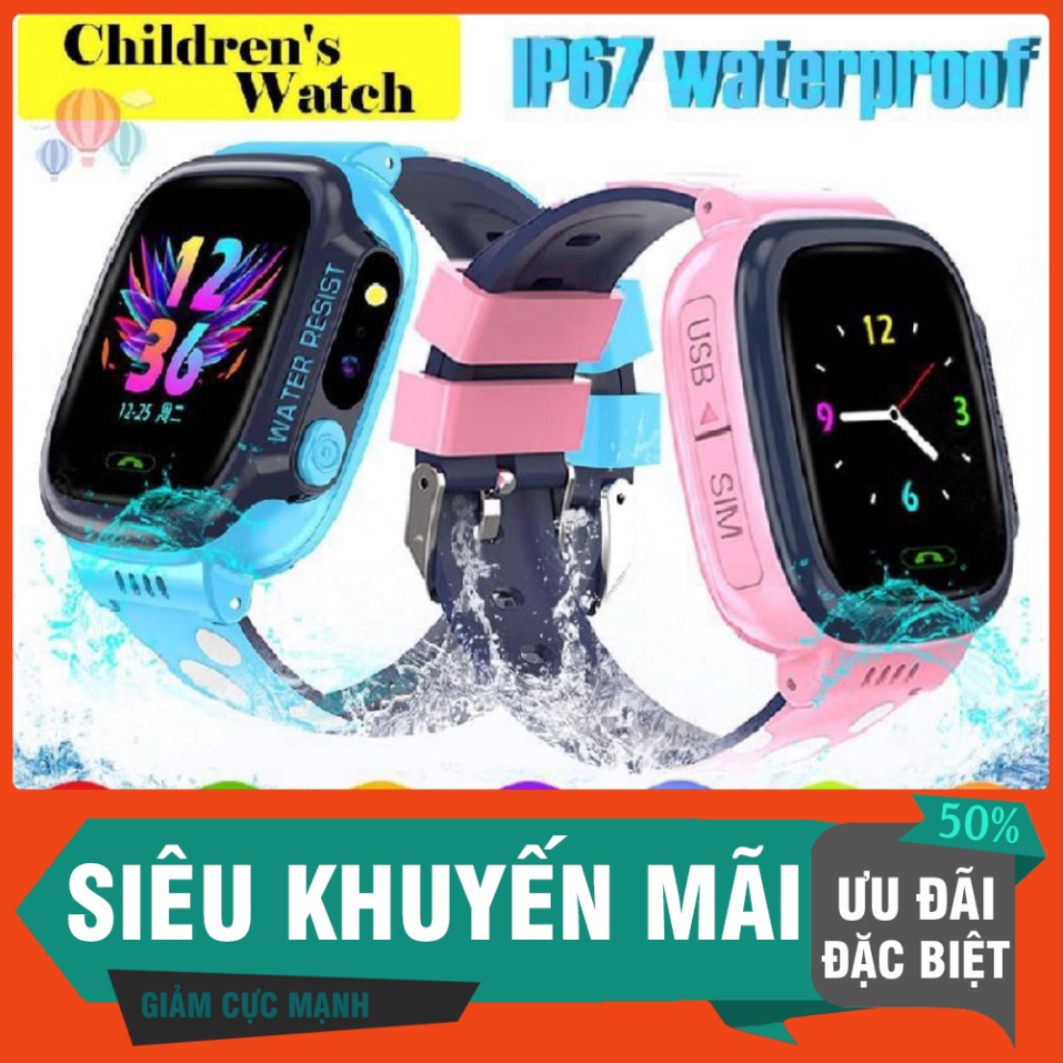 ⚡⚡Đồng hồ thông minh trẻ em Y92/Y88 định vị cảm ứng chống nước nghe gọi 2 chiều có Tiếng Việt -