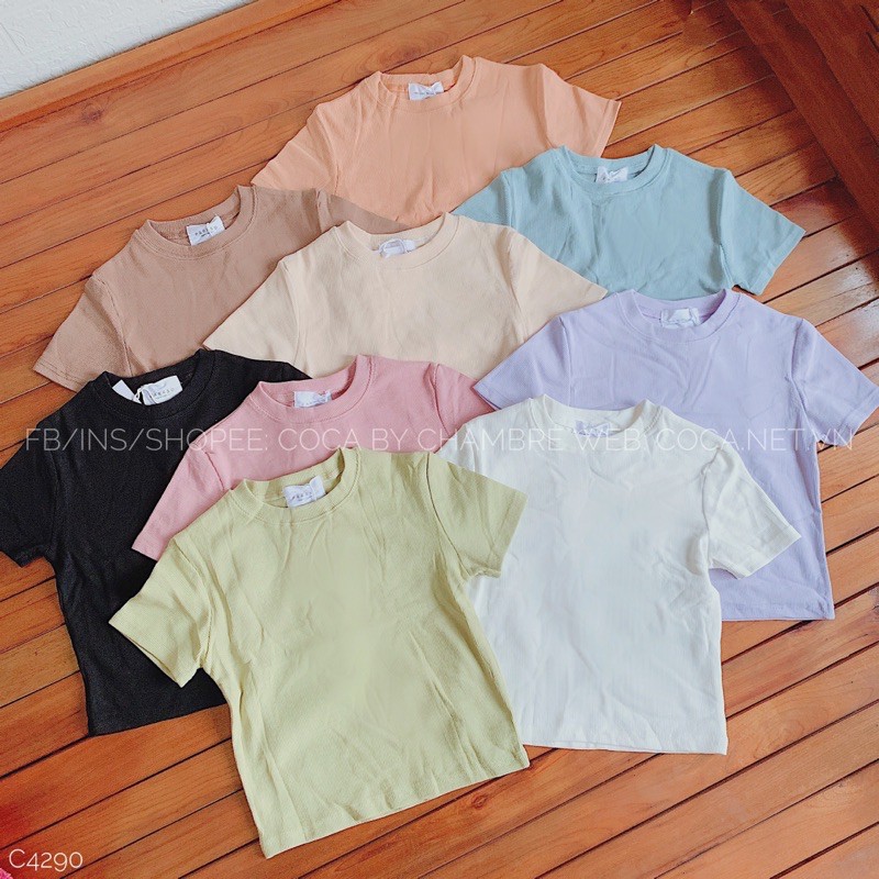 [C4290] Áo croptop thun gân ôm body nhiều màu (Có sẵn/ảnh thật)