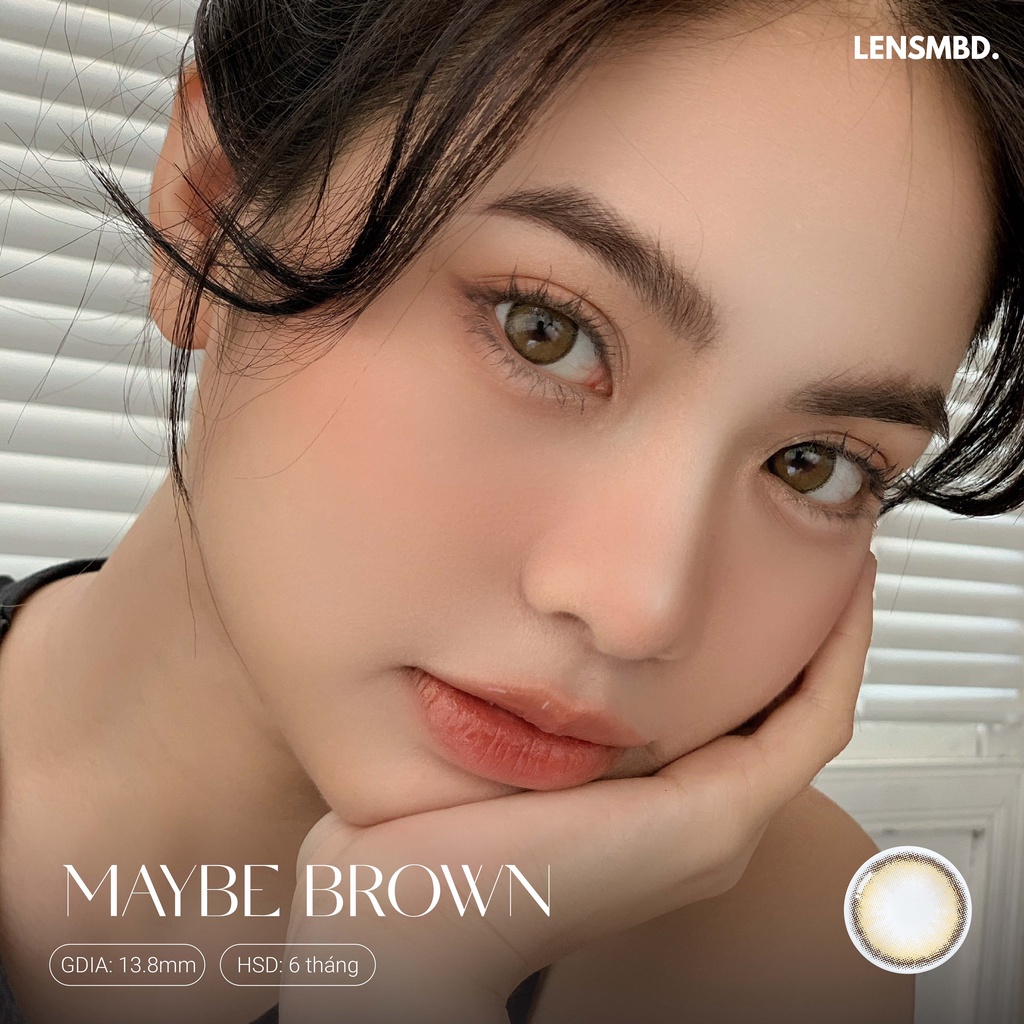 Lens kính áp tròng LENSMBD Maybe Brown màu tự nhiên