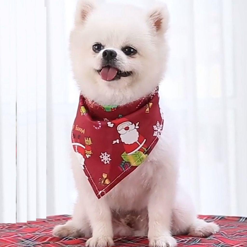 1 Khăn Quàng Cổ Tam Giác Hình Ông Già Noel Dễ Thương Thời Trang Giáng Sinh Cho Thú Cưng Chó Mèo (2life)