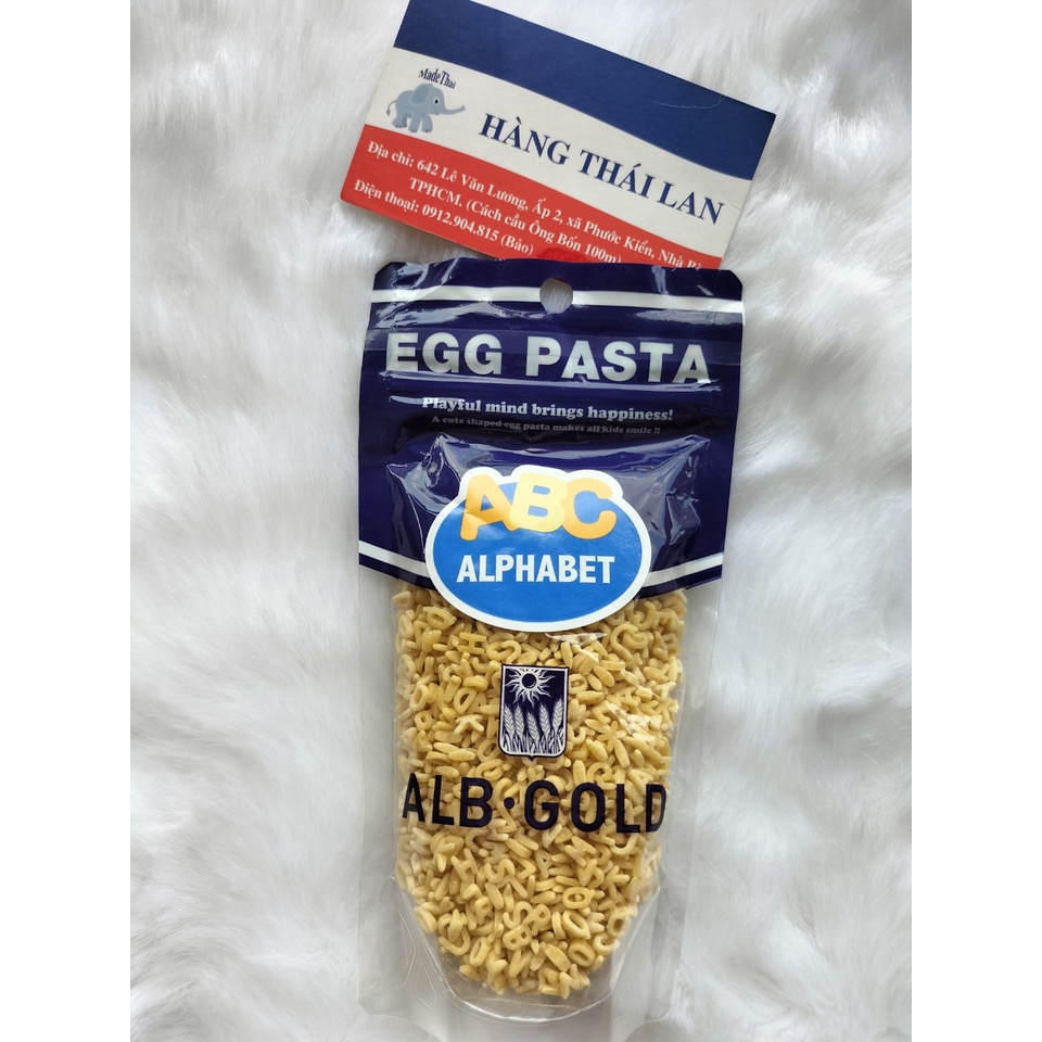 Mì nui trứng ALB GOLD Nhật Bản 90g- Nui ăn dặm cho bé hình chữ cái ABC