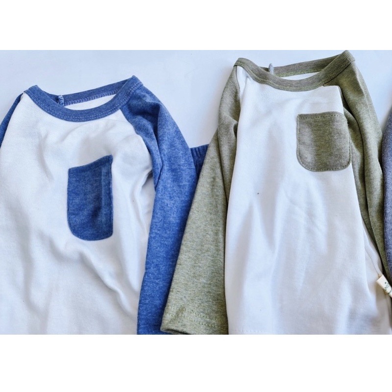 Set 3 bộ thun cotton dài tay bé trai bé gái