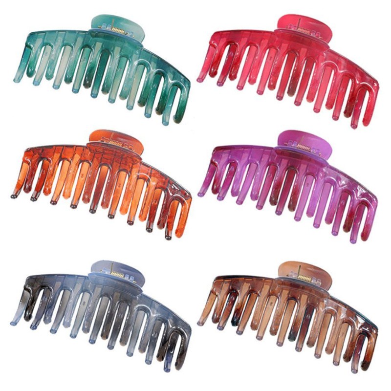 Cozy 2/4/6Pcs Big Hair Claw Clips Matte Acrylic Plastic Non Slip Strong Hold Banana Jaw Clamp Ponytail Holder Barrette Headdress for Women Girls