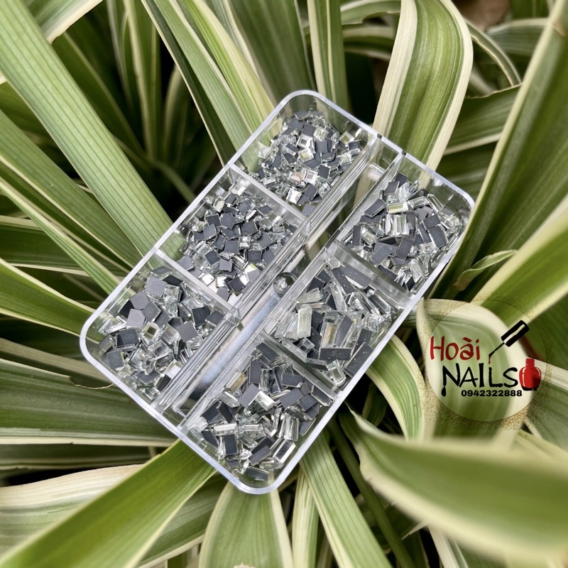 Set đá trắng nhỏ vuông + chữ nhật