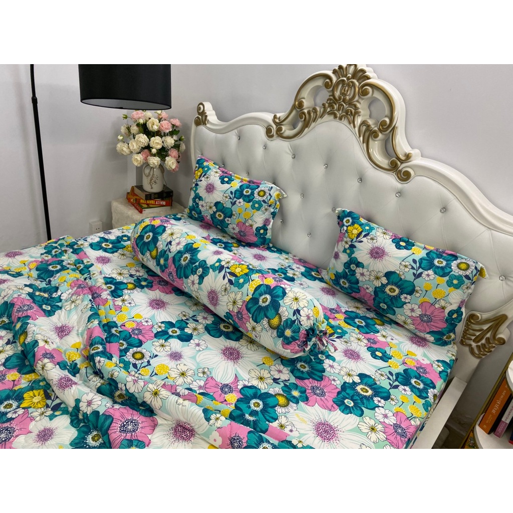 DRAP THUN HÀN QUỐC HOA ĐA SẮC BỘ 4 MÓN KHÔNG MỀN