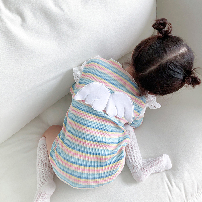 Áo Liền Quần Tay Dài Kẻ Sọc Thời Trang Cho Bé