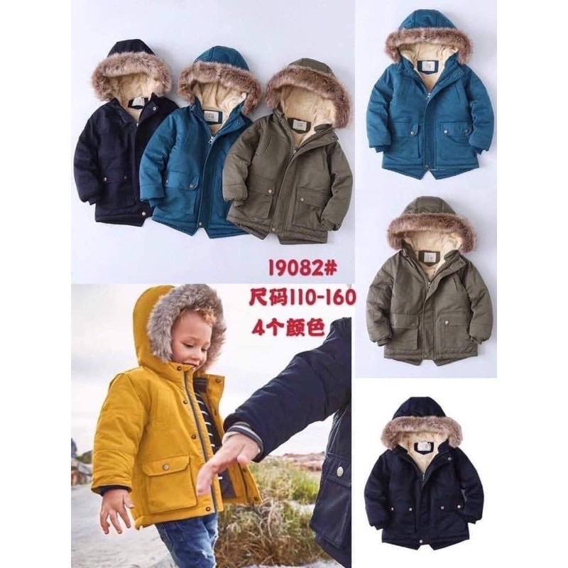 ÁO PARKA CỔ LÔNG SIÊU ẤM CHO BÉ