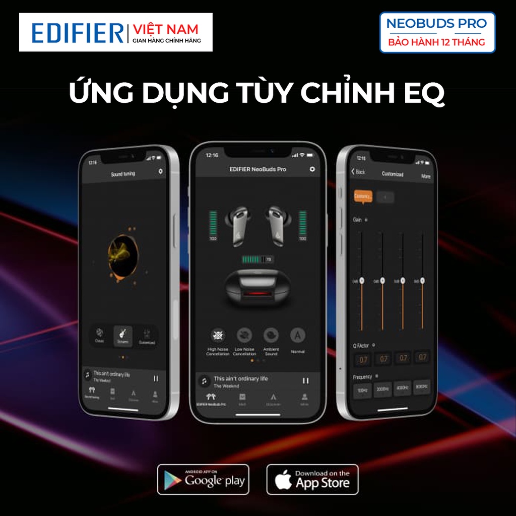 Tai nghe bluetooth 5.0 Edifier Neobuds Pro - Hires Audio Wireless - Chống ồn chủ động 6 mic đàm thoại - Hàng chính hãng